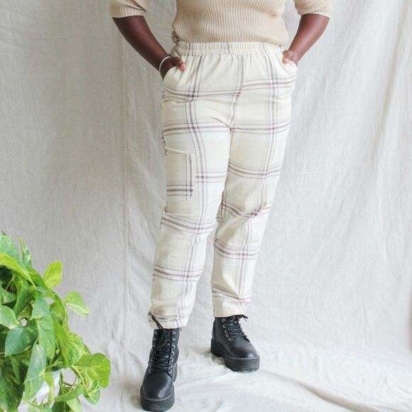 Selva/Negra Miranda Pant Size Small Ibarra Plaid Cotton Tapered Ankle Pant - Picture 1 of 7